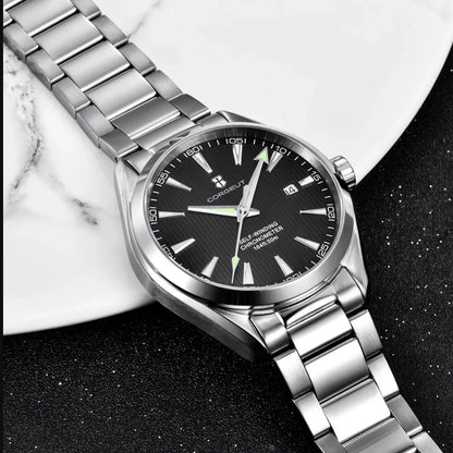 Corgeut 41mm Luxury NH35 Movt Man Sport Clock Automatic Relogio Masculino Mechanical Wristwatch Sapphire Steel Band Men's Watch
