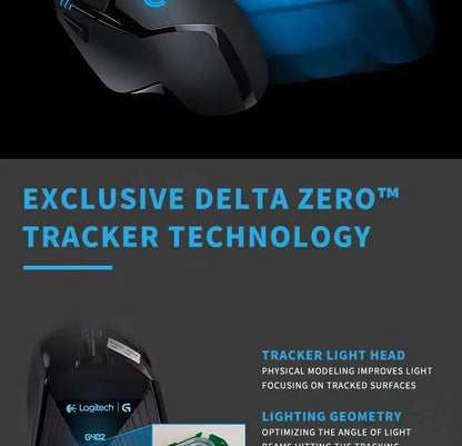 Laidinė žaidimų pelė Logitech G402, 32 bitų ARM procesorius, 8 mygtukai, 500 IPS, neslystanti – visos dienos žaidimų ir darbo sesijoms