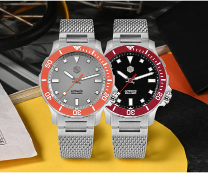 San Martin Original Design Diver 39.5mm V2 Men Watch NH35 Automatic Mechanical Watch Milanese Bracelet Waterproof 200m Luminous