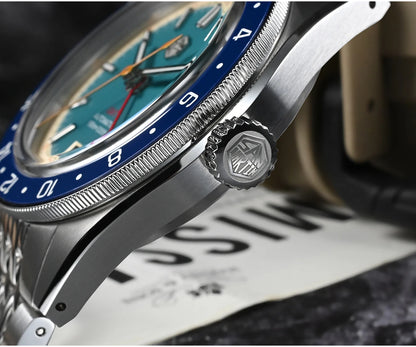 San Martin Original Design Fashion GMT 39.5mm Men Sports Watch Japan NH34 Automatic Mechanical Waterproof 100m SN0116 Reloj