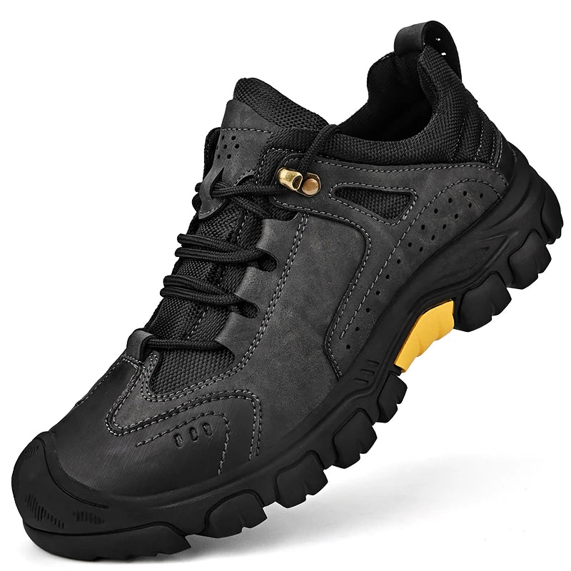 HIKEUP Comode scarpe da trekking da uomo, scarpe da uomo impermeabili con suola in gomma, scarpe da escursionismo resistenti all’usura e antiscivolo