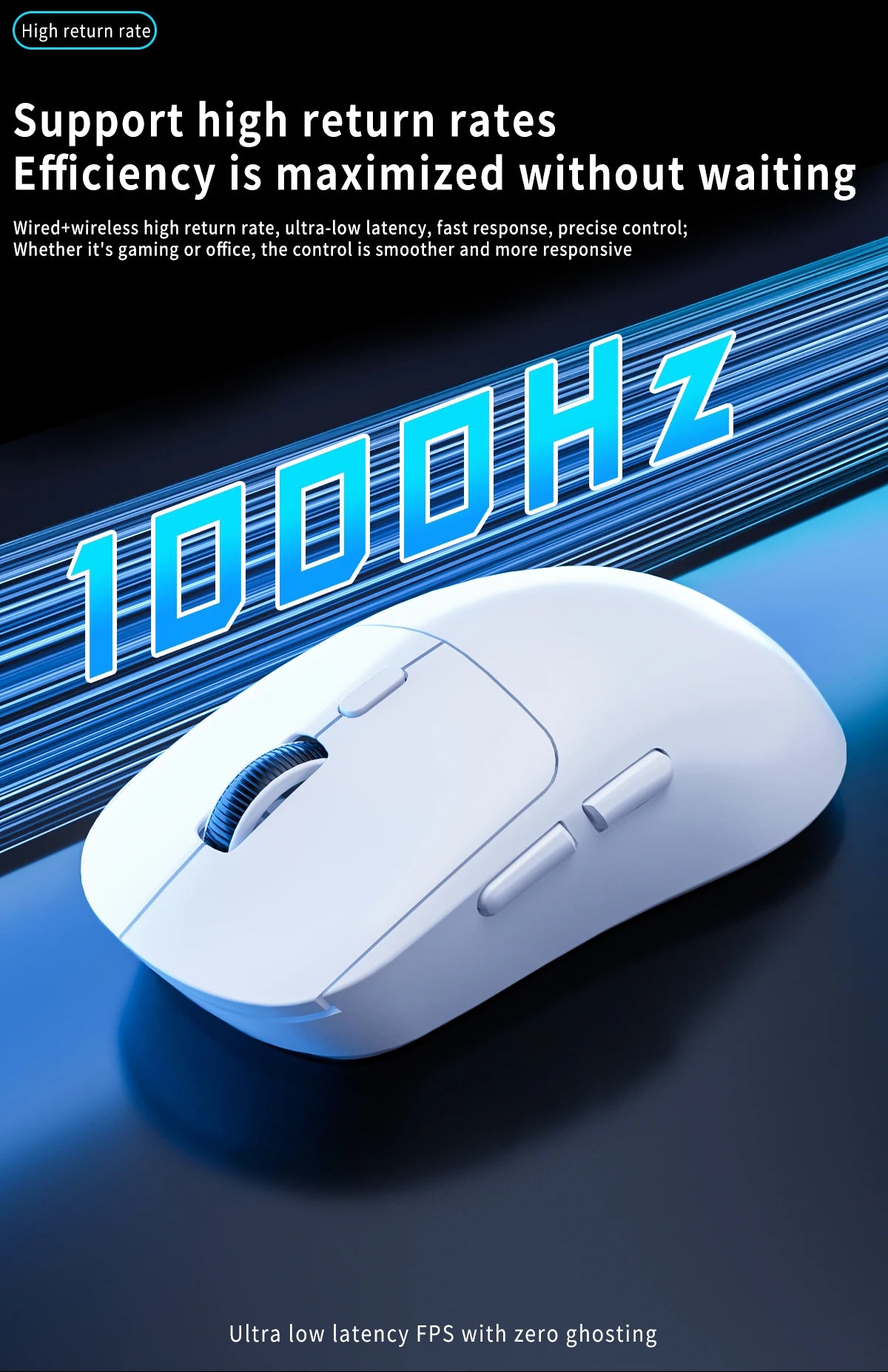 Gaming-Maus Bluetooth-Maus Wiederaufladbare Gamer-Maus Paw3395 Leichte ergonomische kabellose E-Sport-Maus