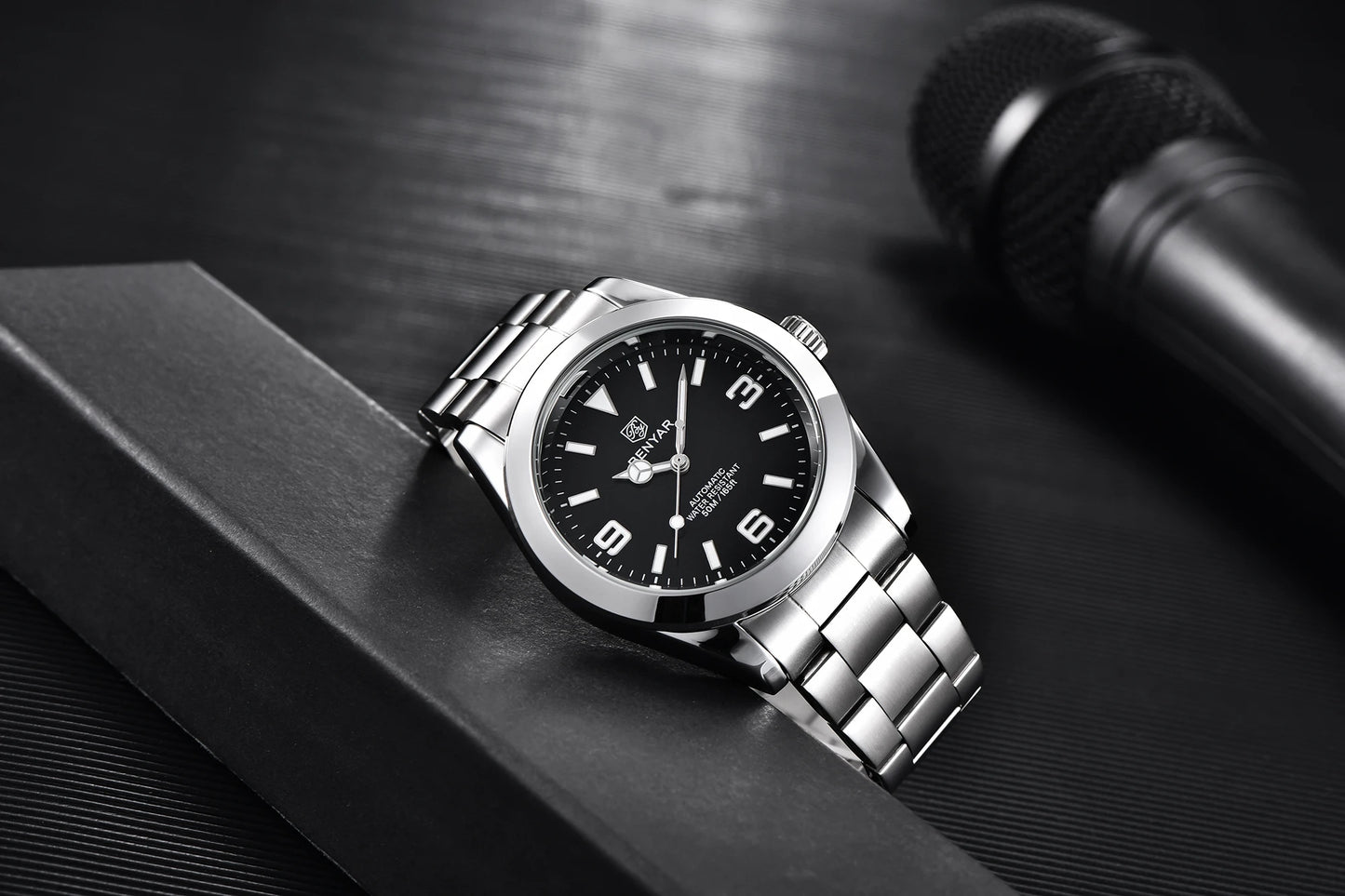 BENYAR 2025 New Men's Automatic Mechanical Watch Business Sports Luxury Men's Watches 50M Waterproof Clock Relogios Masculino