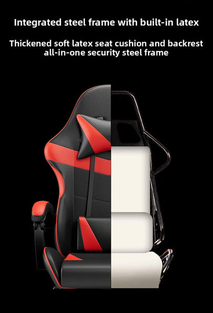 Cadeira Gaming Ergonómica para Secretária, Cadeira Gaming Reclinável para Escritório em Casa com Apoio Lombar para Sessões Prolongadas