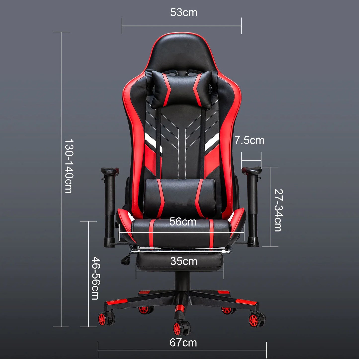 GC-RC03 Massage Gaming Chair Ergonomic Office Chair with Footrest, 7-Point Vibration Massage, Adjustable Height, Reclining Lumbar Support Seat