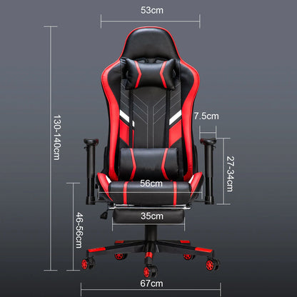GC-RC03 Massage Gaming Chair Ergonomic Office Chair with Footrest, 7-Point Vibration Massage, Adjustable Height, Reclining Lumbar Support Seat