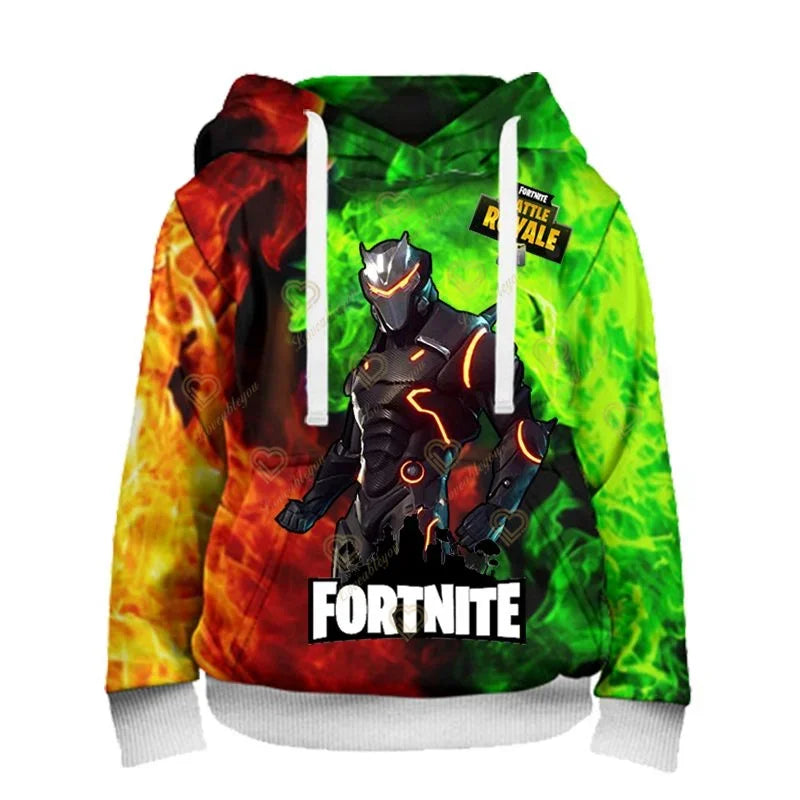 Fortnite Kids Sweatshirt Victory Royale 3D Printed Hoodies for Men, Women, and Children, Game Hooded Streetwear Pullover, Perfect Birthday Gift