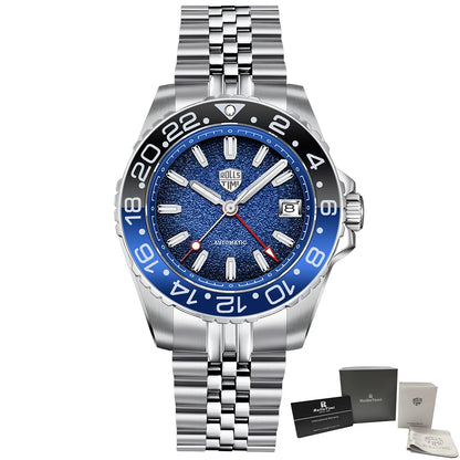 2026 RollsTimi New Men's Watches Luxury GMT Automatic Watch For Men Mechanical Wristwatch AR Sapphire Mirror Luminous Clock NH34