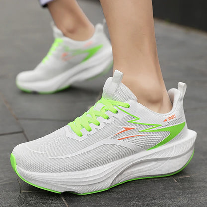Scarpe sportive da running Marathon da uomo, con piastra in carbonio, cuscino d’aria, traspiranti e leggere, sneakers atletiche da donna comode e antiscivolo
