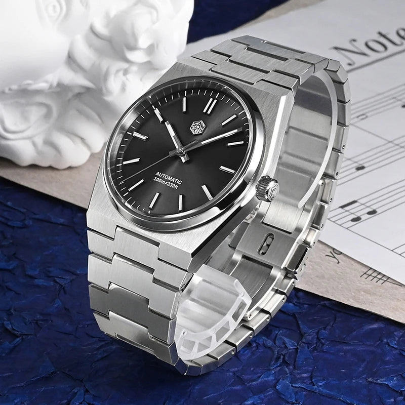 Orologio da uomo San Martin Classic 40mm Miyota 9015 di lusso elegante, orologio da polso meccanico automatico con bracciale a rilascio rapido SN0023