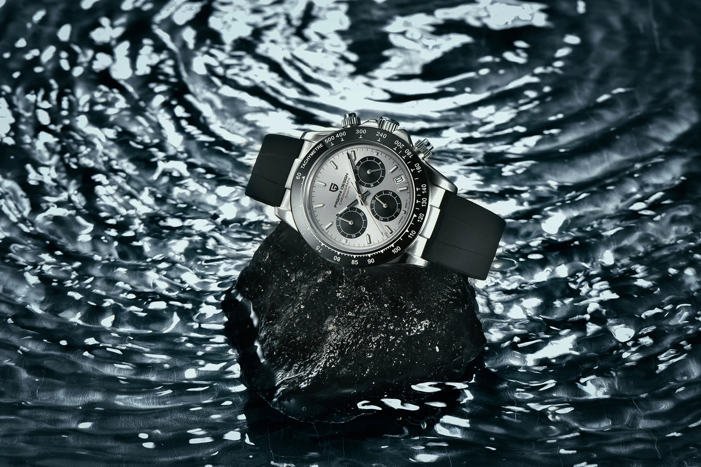 PAGANI DESIGN 1664 Luxury Automatic Mechanical Men's Watch VK63 movement AR Sapphire Crystal Rubber 100m Waterproof Men's Watch