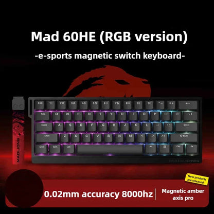 FGG MAD60 Tastiera da Gaming RGB ad Asse Magnetico, dedicata al gioco, Full Key Hot Swap, risposta rapida, tastiera gaming personalizzata entry-level