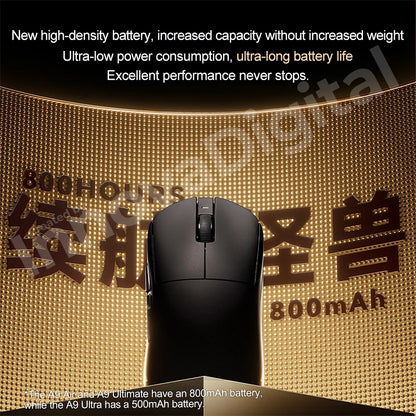 ATK Dragonfly A9 Ultimate Wireless Gaming Mouse, PAW3950 Ultra Sensor, 8KHz Polling Rate, Ultra Lightweight Ergonomic Gaming Mouse for FPS & Esports