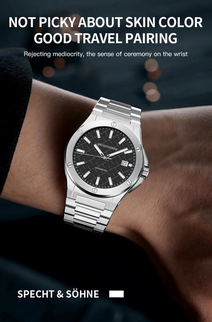Relógio Masculino Specht&Sohne 2025 Novo 38MM Automático, Movimento Japonês Miyota 8215, Aço, Vidro de Safira, Reloj Homb Impermeável