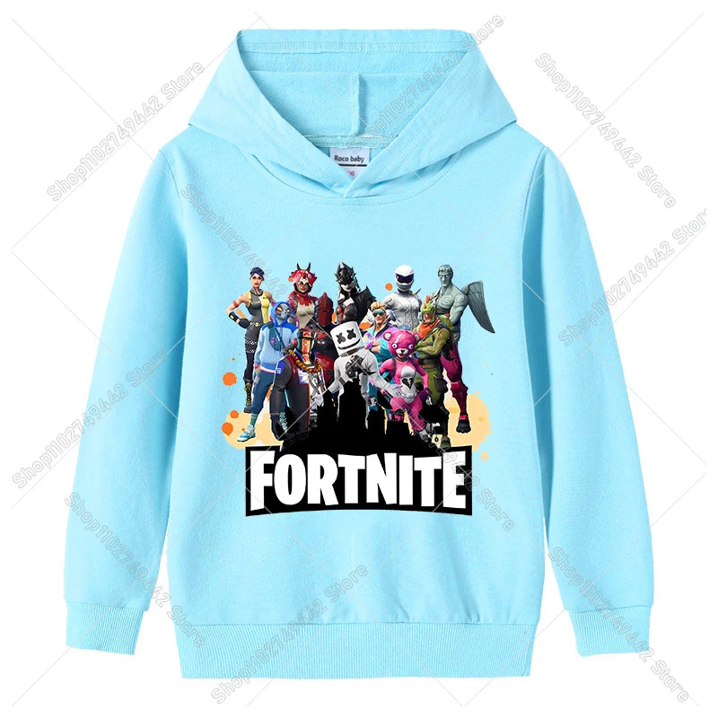 Fortnites Child Hoodies Autumn Hooded Sweatshirt for Boy Girl Thin Tracksuit Long Sleeve Pullover Tops Sportswear Kids Clothes