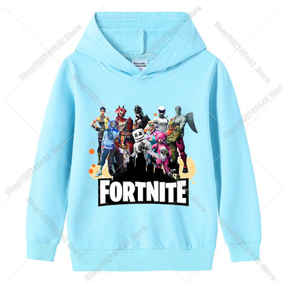 Fortnites Child Hoodies Autumn Hooded Sweatshirt for Boy Girl Thin Tracksuit Long Sleeve Pullover Tops Sportswear Kids Clothes
