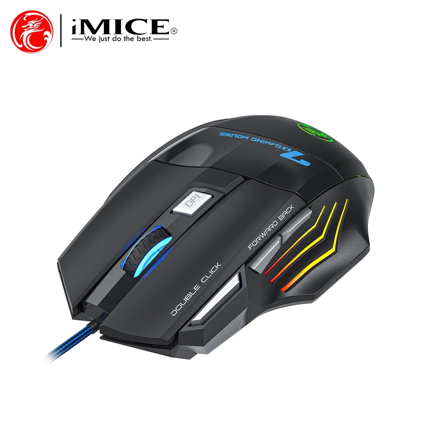 4 Keys USB Wired Gaming Mouse Generation Ergonomic Gaming Mouse 2400DPI Mouse RGB backlit High-Precision Optical Sensor Mouse