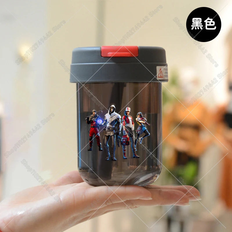 Game Fortnites Mini Straw Cups School Student Plastic Water Bottle Children Leak-proof Coffice Milk Cups Travel Outdoor Office