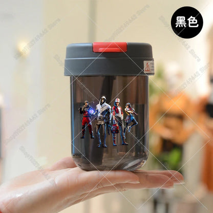 Game Fortnites Mini Straw Cups School Student Plastic Water Bottle Children Leak-proof Coffice Milk Cups Travel Outdoor Office