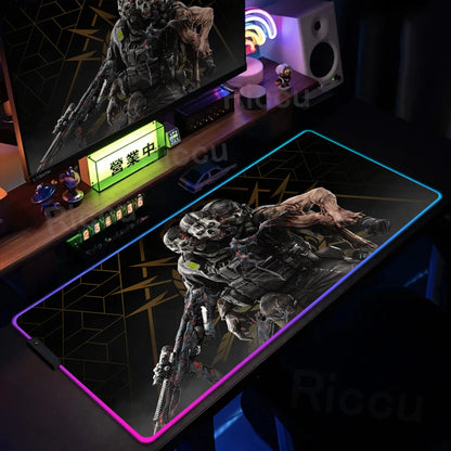 Gaming Call of Duty RGB Mouse Pad Office Large Size PC LED Glowing Keyboard Natural Rubber Anti-Slip Mice Mats Lock Edge Thicken