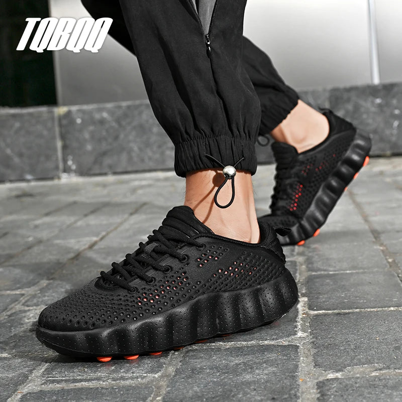 Comfortabele casual herensneakers met voetmassagetechnologie Ademende, lichtgewicht sportschoenen voor dames