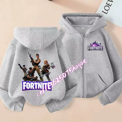 Kid Outdoor Jacket Cartoon FORTNITED Girl Boy Sweatshirt Coat High-Quality Thin Windbreaker Girl Autumn Zip Jacket Clothing Tops