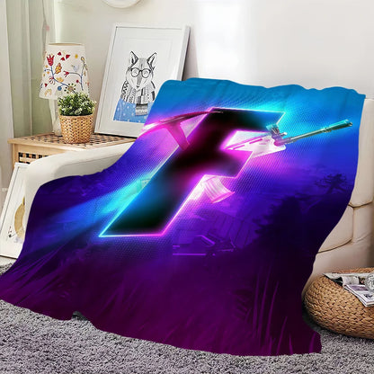 F-Fortnite Logo Game Blanket Soft Throw Blanket for Picnic Bed Sofa Home Bedroom Cozy Warm Comfortable
