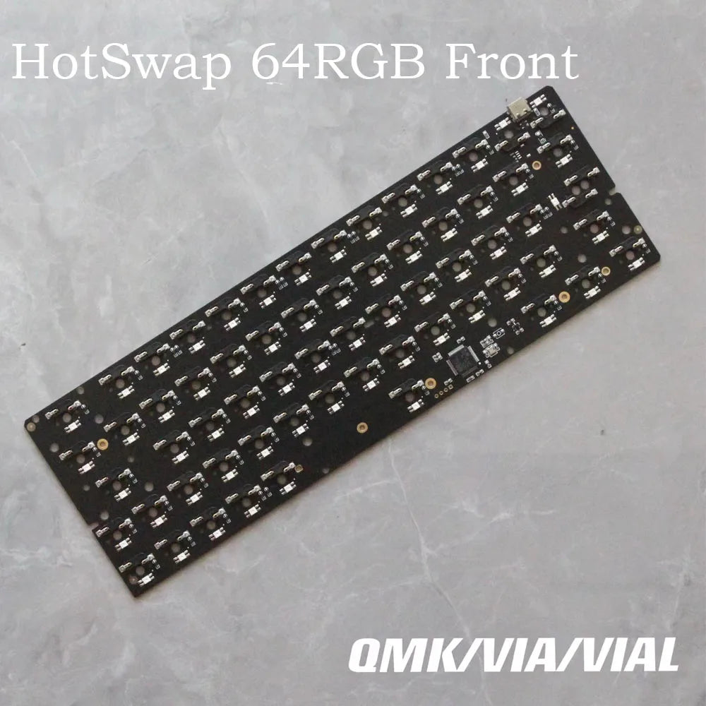 Hot-Swap 64RGB Mechainical Keyboard Custom PCB Compatibal With GH60 Wooting 60he RAKK PCB Kit optional