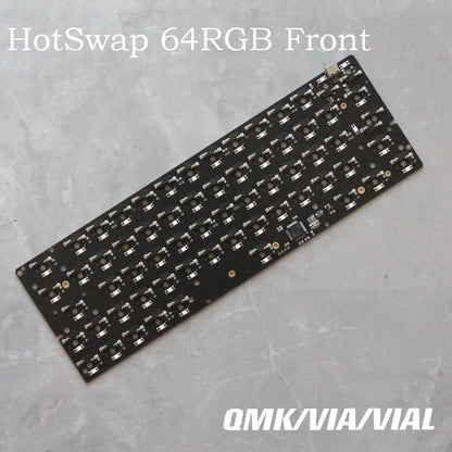 Hot-Swap 64RGB Mechainical Keyboard Custom PCB Compatibal With GH60 Wooting 60he RAKK PCB Kit optional