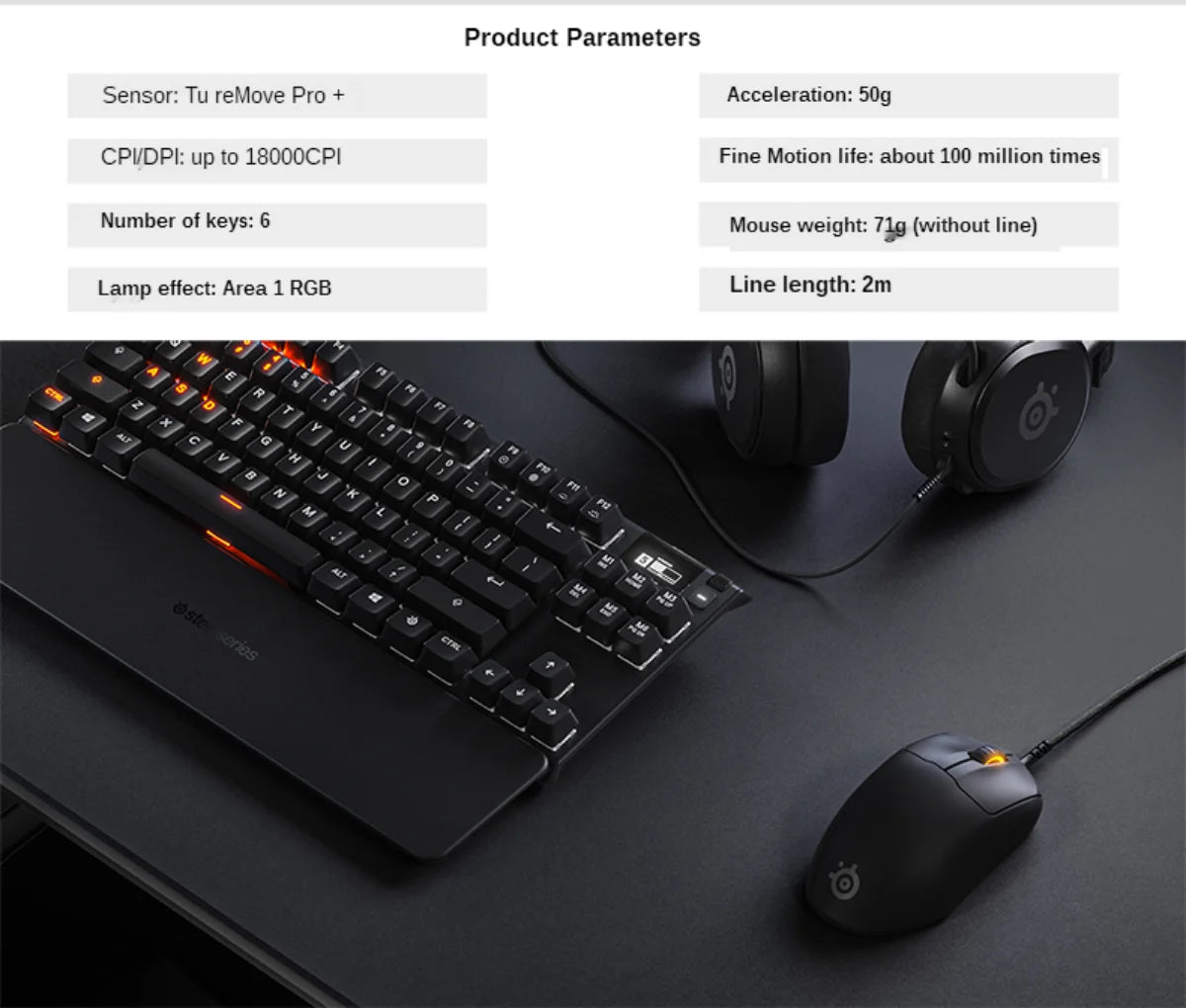 SteelSeries Prime Wired Esports Performance Gaming Mouse 18000 DPI TrueMove Pro Optical Sensor – Magnetic Optical Switches