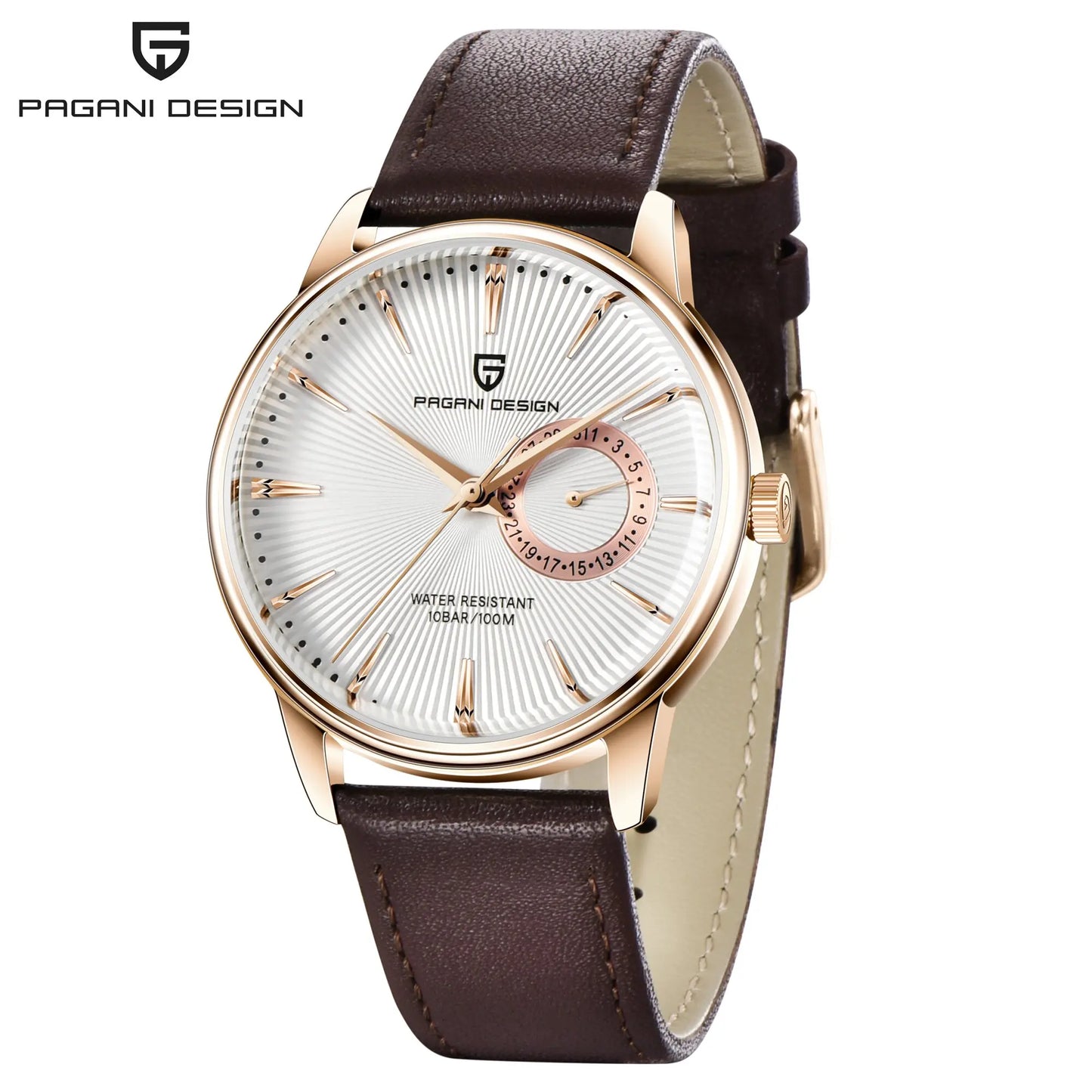 Relógio Casual de Quartzo para Homem PAGANI DESIGN, Luxo Leve, Versátil, Vidro Revestido, Impermeável, Mostrador em Aço Inoxidável e Indicação de Data