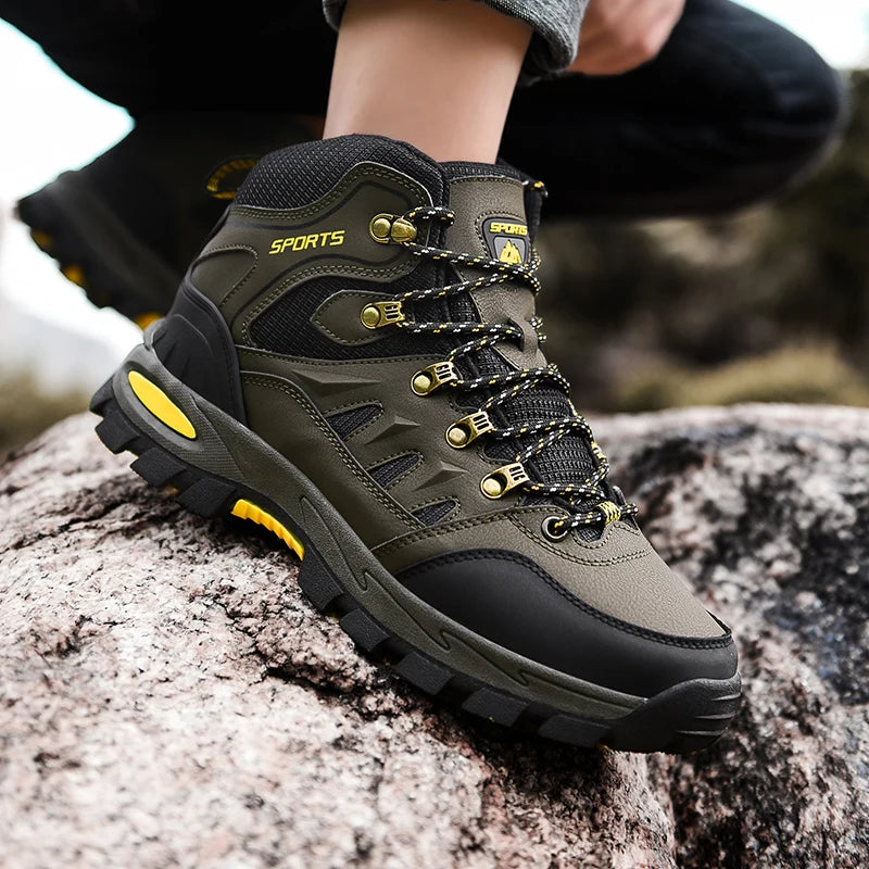 Botas de montaña impermeables para exterior, para hombre y mujer, para primavera y otoño, resistentes al desgaste, para deportes de montaña y caza.