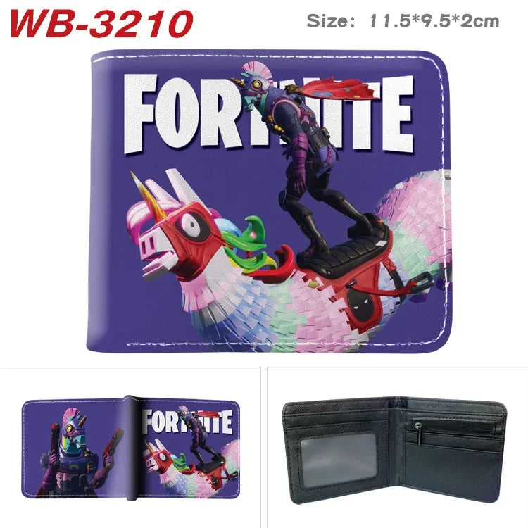 Fortnite Wallets for Kids Anime Fortnite Wallet Cartoon Card Holder Bag Leather Short Purse Fashion Folded Purses Boys Gift