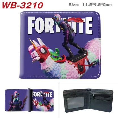 Fortnite Wallets for Kids Anime Fortnite Wallet Cartoon Card Holder Bag Leather Short Purse Fashion Folded Purses Boys Gift