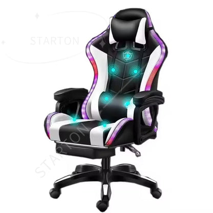 RGB Massage Gaming Chair Adjustable Racing Computer Gaming Chair with Ergonomic Design, Reclining Gamer Chair for Office, PC Gaming & Home Setup