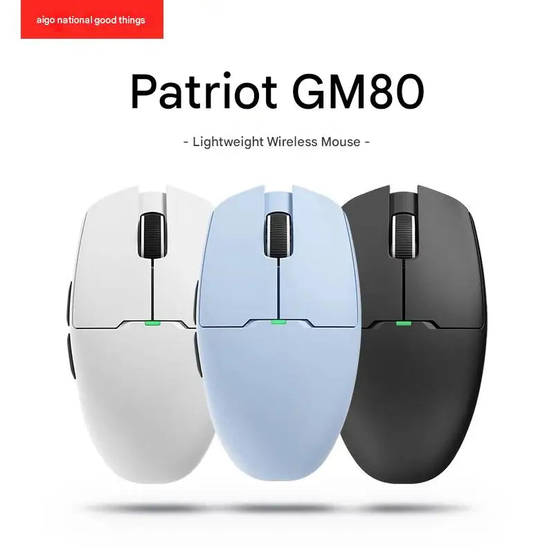 Aigo GM80 PLUS PRO bezdrátová myš Bluetooth PAW3311/PAW3395, lehká 1000HZ kabelová herní e-sportovní myš se třemi režimy, dárek