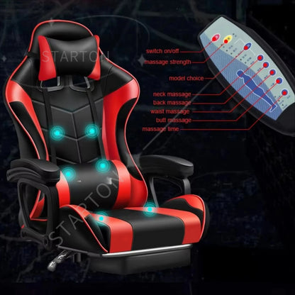 RGB Massage Gaming Chair Adjustable Racing Computer Gaming Chair with Ergonomic Design, Reclining Gamer Chair for Office, PC Gaming & Home Setup