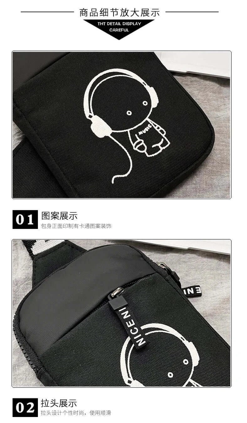 Fortnite Adult Shoulder Bag Sports Casual Lightweight Mini Phone Bags Cartoon Game Figure Printed Men Crossbody Chest Pack Gift
