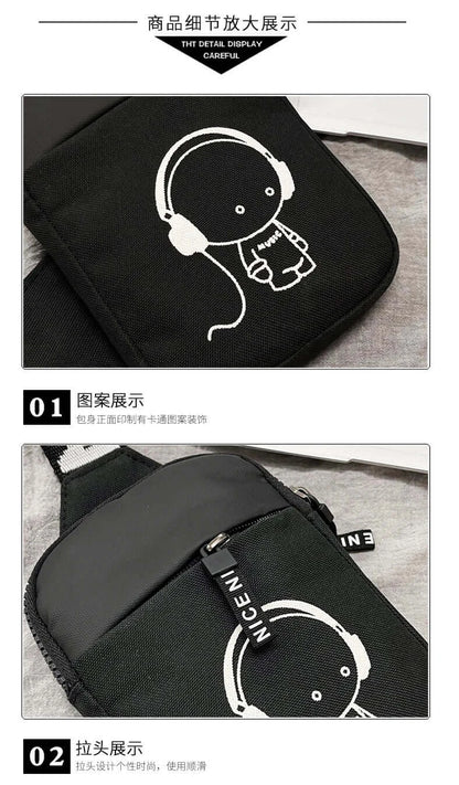 Fortnite Adult Shoulder Bag Sports Casual Lightweight Mini Phone Bags Cartoon Game Figure Printed Men Crossbody Chest Pack Gift