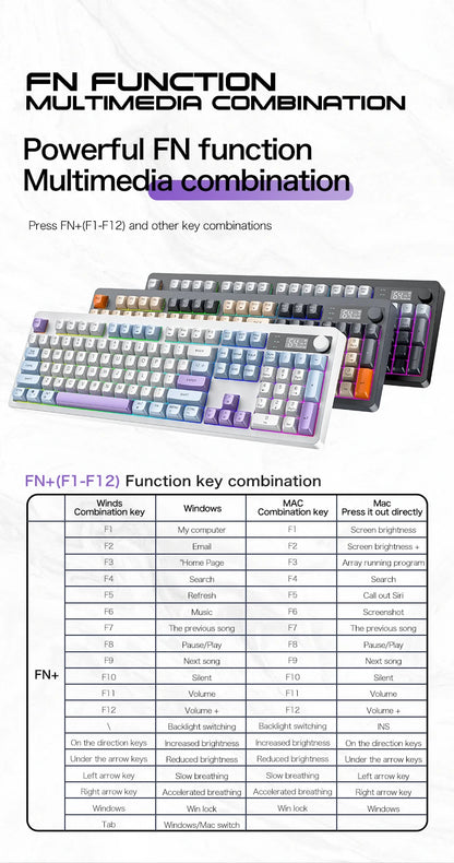 XUNFOX TK100 Wireless 2.4 Keyboard Bluetooth Dual-Mode Game Silent Office Notebook Universal Keyboard