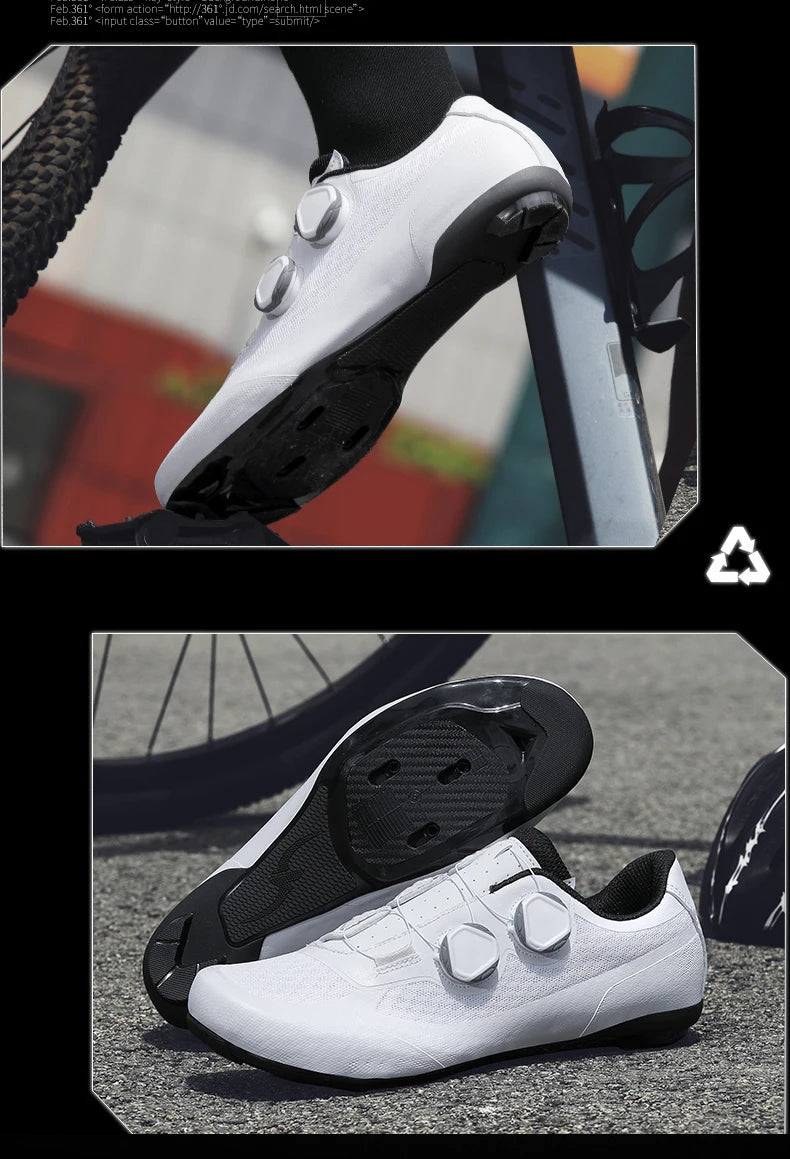 Zapatillas de ciclismo de velocidad para hombre, zapatillas de ciclismo de carretera, zapatillas con calas, zapatillas SPD, zapatillas de ciclismo para pedales planos, calzado de ciclismo para hombre, calzado para actividades al aire libre, color blanco