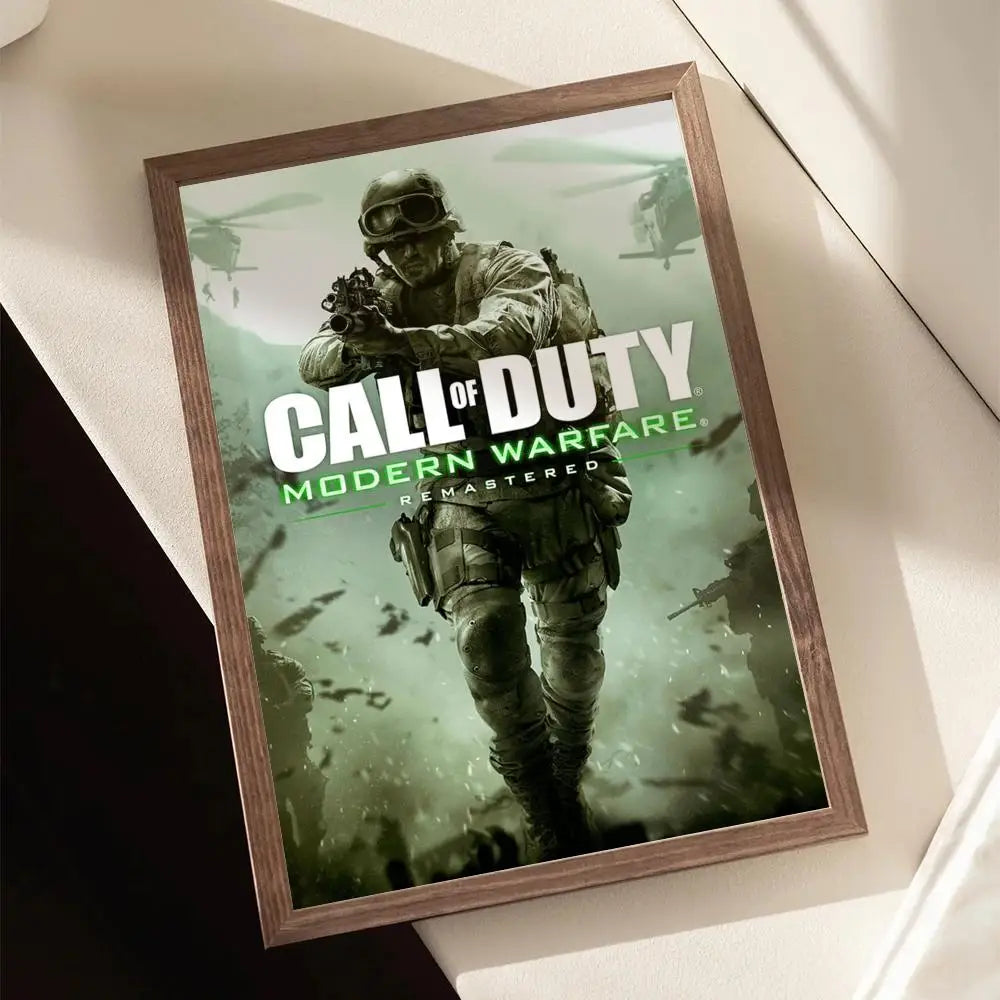 Call of D-DUTY Game Poster Stickers Painting Self-Adhesive Mural HD Wall Decals for Bedroom Living Room Home Decor Gift
