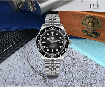 San Martin 40mm Men's Luxury Diver Watch Miyota 9015 Enamel Sunburst Dial Automatic Mechanical Wristwatch Waterproof 200m SN0148