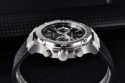 PAGANI DESIGN Men's Watches Luxury Rose Gold Sport Chronograph Japan VK64 Quartz Watch For Men Fluororubber Strap Wristwatch Men