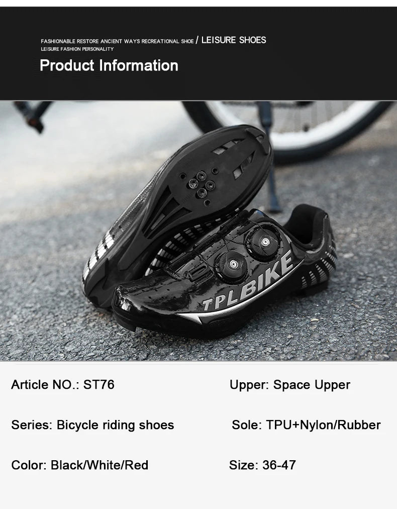 New Men’s and Women’s Bicycle Shoes Outdoor Cycling Shoes with Three Functional Soles Professional Training Shoes