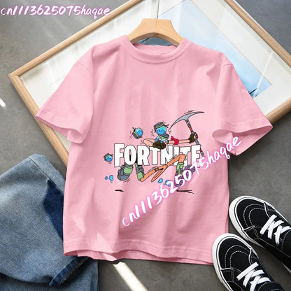 Fortnites Series Summer Child Clothing Hot Game Boys Girls T-Shirt Cartoon Print Kids Short Sleeve Tops Funny Birthday Gifts