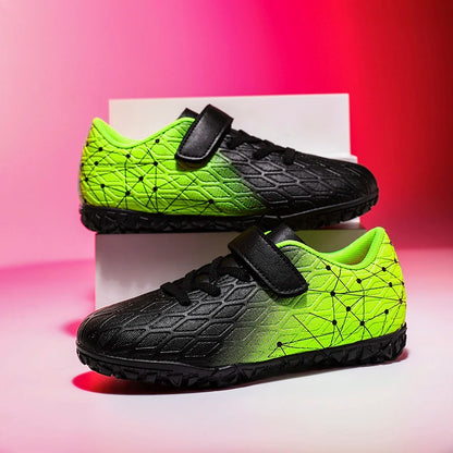 Vyriški futbolo bateliai, mergaičių futbolo bateliai su spygliais, lauko rungtynėms ir treniruotėms skirti sportiniai futbolo bateliai su ilgais spygliais, patogūs, kvėpuojantys, berniukams, neslystantys