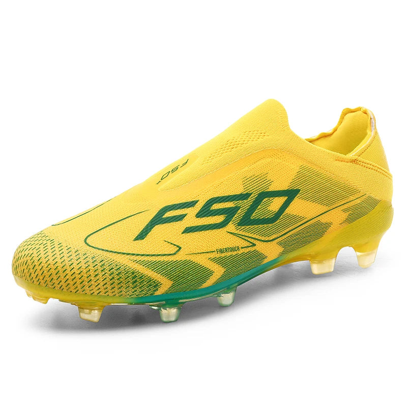 Chaussures de football sans lacets F50 de haute qualité pour hommes, crampons de football FG pour garçons, chaussures de football antidérapantes pour l'entraînement sur gazon, tailles 35-45