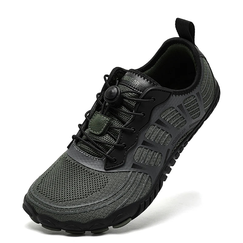 HOBIBEAR Sneaker unisex a punta larga, stile barefoot, antiscivolo, scarpe sportive da esterno con fascia elastica, sneakers da spiaggia