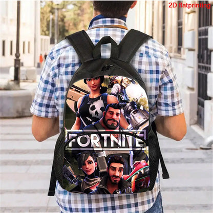 FORTNITE 3-teiliges Schulrucksack-Set, Umhängetasche mit Fronttasche und Federmäppchen, für Jungen und Mädchen von 5–10 Jahren, leicht, mit kostenlosem 3D-bedrucktem Schlüsselanhänger